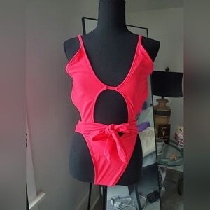 Vibrant Pink Womens One Piece Swimsuit